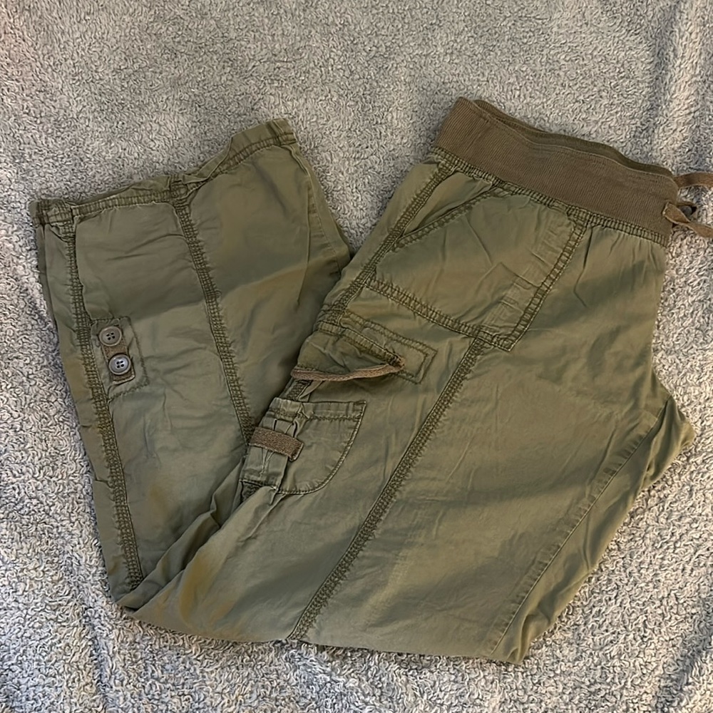 Olive green “cargo pants”